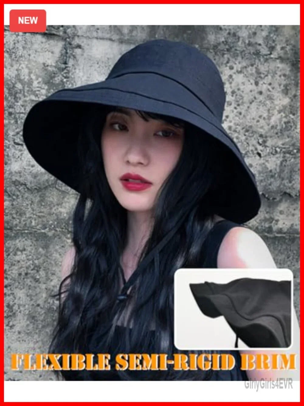 Wide Brim Sun Hat with UV Protection, Adjustable Strap, Packable Travel Bucket